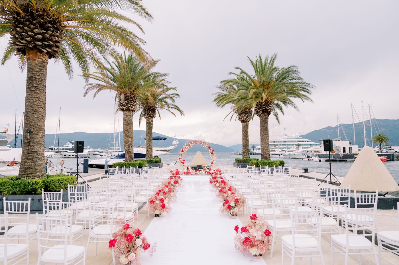 Olive grove and villa garden set for a long dinner